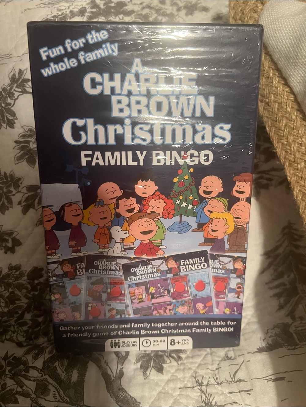 Charlie Brown Christmas Family Bingo - Blue Holiday Edition